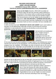 BEELDENDE KUNSTLEZING JANNY V.D. HEIJDEN