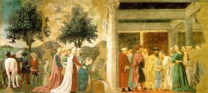 Piero,_arezzo,_Adoration_of_the_Holy_Wood_and_the_Meeting_of_Solomon_and_the_Queen_of_Sheba_01
